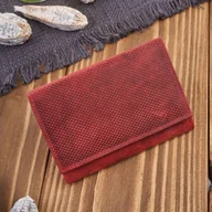 Portfele - Portfel damski skórzany we wzory geometryczne mały vintage czerwony RFID Paolo Peruzzi T-112-HRD - miniaturka - grafika 1