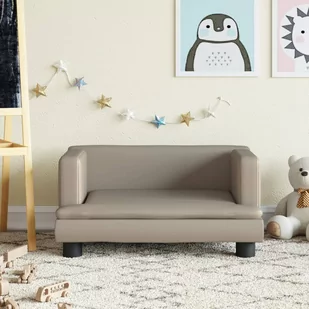 vidaXL Sofa dla dzieci, cappuccino, 60x40x30 cm, sztuczna skóra - Meble do sypialni - miniaturka - grafika 1