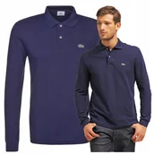Koszulki męskie - granatowa koszulka meska regular elegancki longsleeve lacoste PREMIUM granatowa koszulka meska regular elegancki longsleeve lacoste PREMIUM r.S - miniaturka - grafika 1