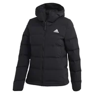 Kurtki i kamizelki sportowe damskie - Kurtka adidas Helionic Soft Hooded Down FT2577 - czarna - Adidas - miniaturka - grafika 1