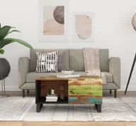 Ławy i stoliki kawowe - vidaXL Stolik kawowy 80x50x40 cm z litego drewna i materiałów drewnopochodnych - Stolik kawowy - Stoliki kawowe - Stolik boczny - Stolik pod sofę - miniaturka - grafika 1