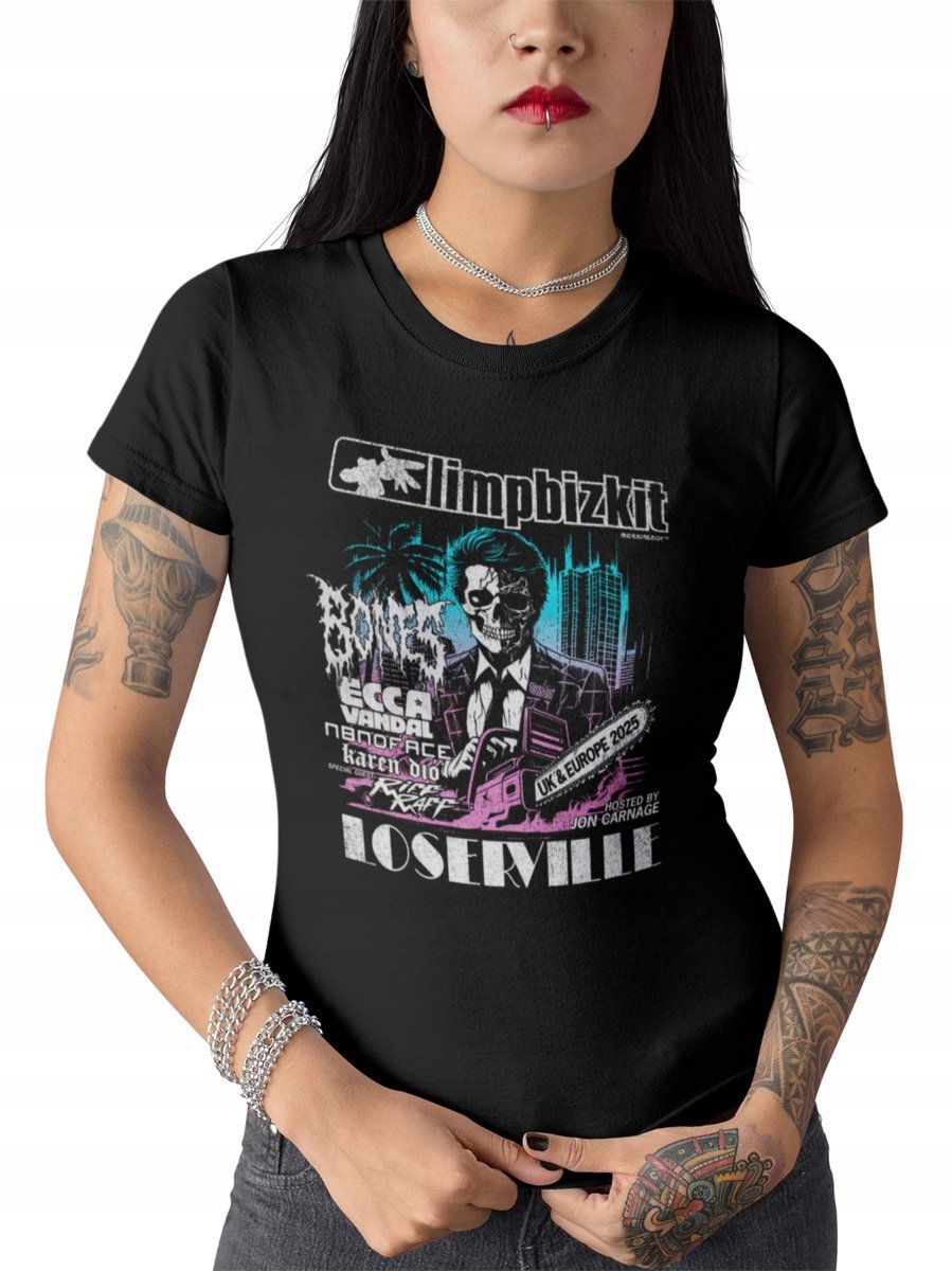 LIMP BIZKIT T-SHIRT KOSZULKA DAMSKA rock nu metal rap 2025 TOUR prezent L