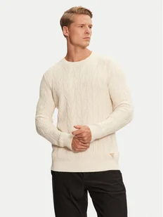 Guess Sweter Evander M4BR19 Z3HD1 Beżowy Regular Fit - Swetry męskie - miniaturka - grafika 1