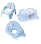 Nocniki - Zestaw NOCNIK krzesełko GRAJĄCY podnóżek NAKŁADKA leśna opowieść niebieski - miniaturka - grafika 1