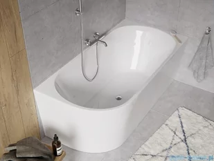The North Bath Calia wanna wolnostojąca przyścienna prawa 150x75cm + syfon Klik-klak 6845-1501R | - Wanny z hydromasażem - miniaturka - grafika 3