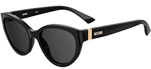 Moschino MOS065/S Kobiety Okulary przeciwsłoneczne BLACK/DARK GREY 55/19/140