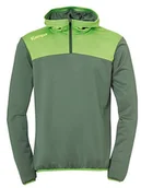 Bluzy męskie - Kempa męska bluza z kapturem Emotion 2.0 Quarter Zip Hoodie zielony Dragon Grün/Hope Grün XX-L - miniaturka - grafika 1