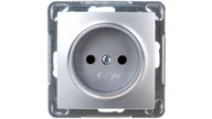 Gniazdka elektryczne - LEDart pojedyncze bez uziemienia, bez ramki - Ospel Impresja GP-1Y/m/18, kolor srebrny, 16A/250V - miniaturka - grafika 1