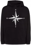 Bluzy męskie - Bluza męska nadruk Róża Wiatrów KOMPAS r.XXL - miniaturka - grafika 1
