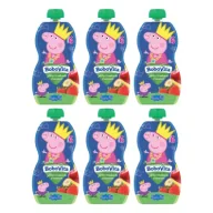 Desery dla dzieci - BoboVita Świnka Peppa Mus jabłko i truskawki z bananem po 6 miesiącu Zgrzewka 6 x 100 g - miniaturka - grafika 1