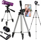 Statywy fotograficzne - Statyw Alogy Statyw tripod Alogy lekki z pilotem i torbą uchwyt na smartfon, telefon, aparat do zdjęć 105cm 4w1 - miniaturka - grafika 1