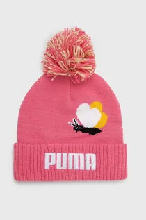 Czapki dla dzieci - Puma czapka dziecięca kolor fioletowy z grubej dzianiny - grafika 1