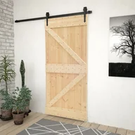 Drzwi zewnętrzne - shumee Drzwi 80x210 cm lite drewno sosnowe - miniaturka - grafika 1