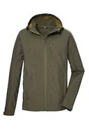 Kurtki męskie - killtec Męska kurtka softshellowa/kurtka outdoorowa z kapturem KOS 103 MN SFTSHLL JCKT, ciemnooliwkowa, XXL, 42814-000 - miniaturka - grafika 1