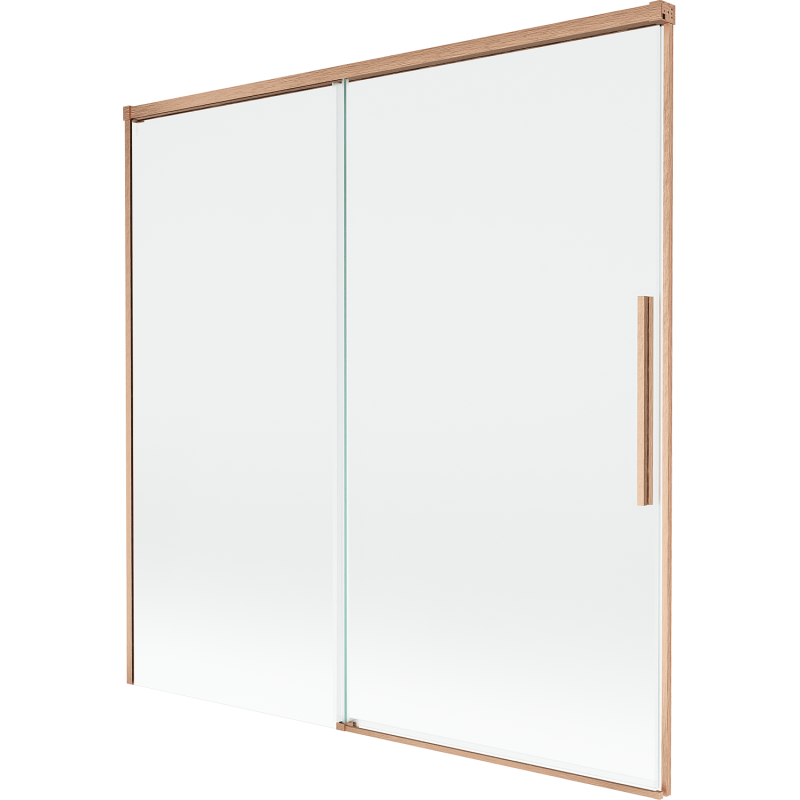 Mexen Rox parawan nawannowy 2-skrzydłowy rozsuwany 160 x 150 cm, transparent, miedź szczotkowana - 8C9-160-001-65-00