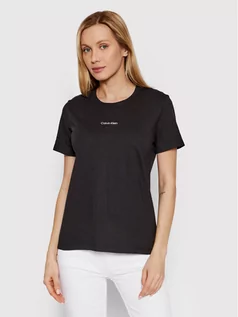 Koszulki i topy damskie - Calvin Klein T-Shirt Micro Logo K20K203677 Czarny Regular Fit - grafika 1