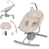 Skoczki dla dzieci - LIONELO RIO Elektryczny Bujaczek dla Niemowląt do 9 kg Regulacja Oparcia, 3 Prędkości Bujania, Poduszka Pasy Bezpieczeństwa Melodie i Dźwięki Natury Pałąk z Zabawką Lekki 3,5 kg - miniaturka - grafika 1