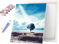 Malowanie po numerach - Malowanie po Numerach Samotne Drzewo na Łące / beliart - miniaturka - grafika 1