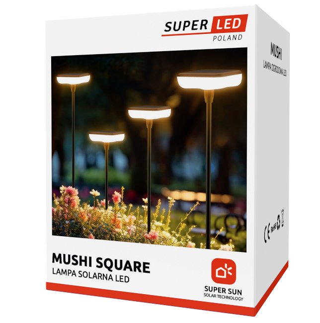 4x Lampa solarna LED wbijana ogrodowa Grzybki Świetlne solarne LED