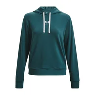 Koszulki i topy damskie - Damska Koszulka z długim rękawem UNDER ARMOUR RIVAL TERRY HOODIE 1369855-716 – Zielony - miniaturka - grafika 1