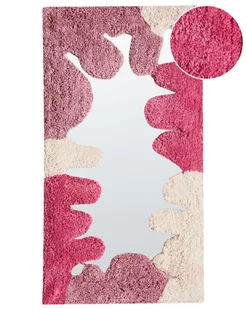 Lustro ścienne CAGERI 41 cm 75 cm Bawełna Różowy - Lustra - miniaturka - grafika 1