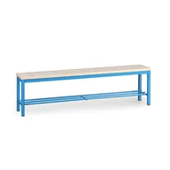Meble do szkół i przedszkoli - B2B Partner Ławka do szatni z półką na buty, siedzisko - listwy, długość 1500 mm, niebieska 179311 - miniaturka - grafika 1