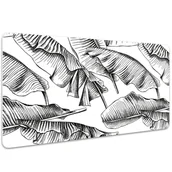 Podkładki na biurko - Mata ochronna z nadrukiem Czarne liście 100x50 cm, Dywanomat - miniaturka - grafika 1