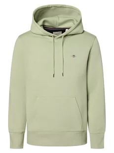 Gant Męska bluza z kapturem Mężczyźni Materiał dresowy zielony jednolity, L - Bluzy męskie - miniaturka - grafika 1