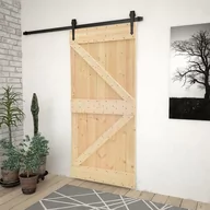 Drzwi wewnętrzne - Drzwi przesuwne z osprzętem, 90x210 cm, lite drewno sosnowe | 3057493 VIDAXL - miniaturka - grafika 1
