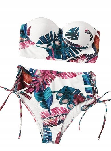 SHEIN STRÓJ KĄPIELOWY DWUCZĘŚCIOWY WZÓR S VUH