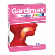 Przeziębienie i grypa - Gardimax Medica Junior truskawkowy, 24 tabletki do ssania - miniaturka - grafika 1