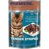 Mokra karma dla kotów - PREMIERE Tender Stripes Kurczak i wołowina 28x85 g - miniaturka - grafika 1