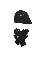 Rękawiczki sportowe damskie - Nike Zestaw Czapka i Rękawiczki N1000594 Czarny - miniaturka - grafika 1