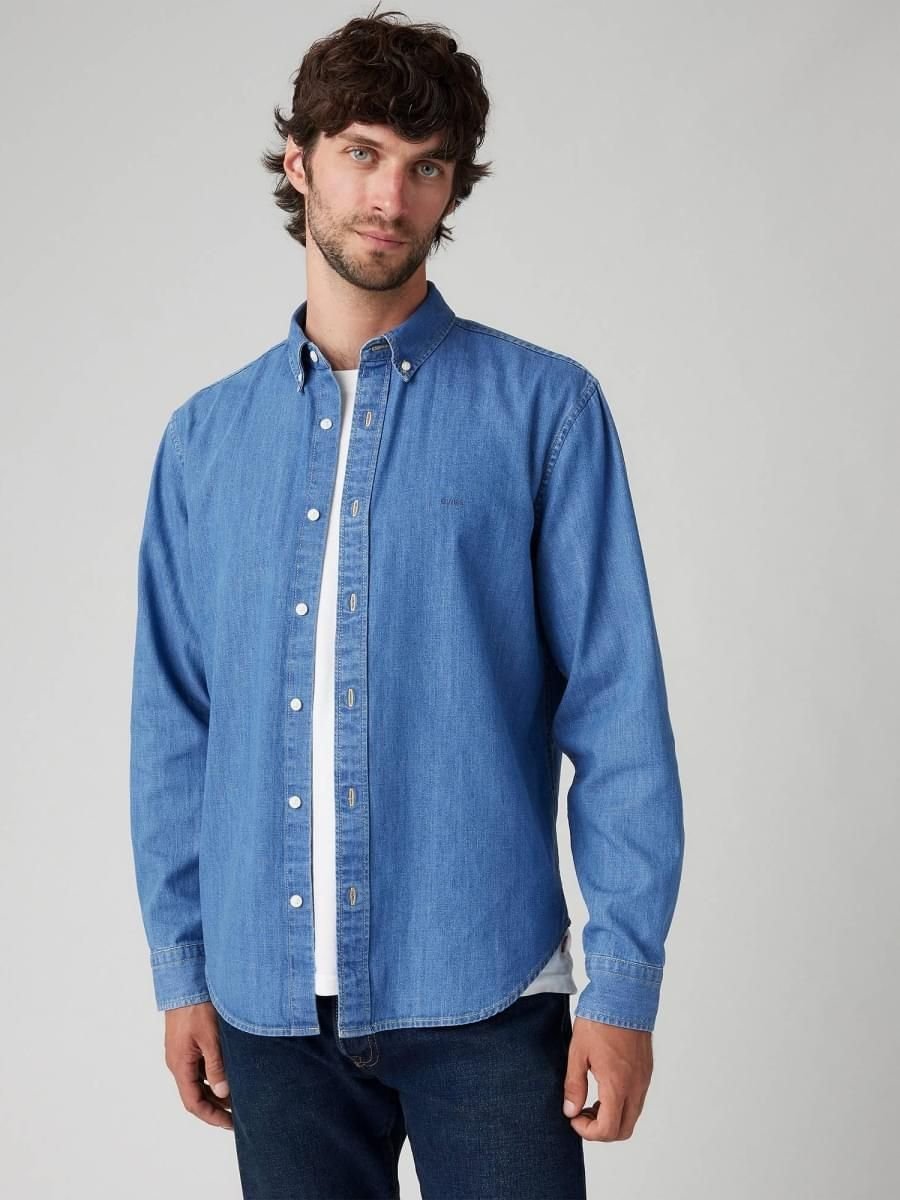 camicie uomo levis a7210 0025 authentic button down woodrow mid wash