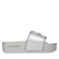 Klapki i japonki damskie - Klapki KARL LAGERFELD Kondo Maxi KL80819M Srebrny - miniaturka - grafika 1