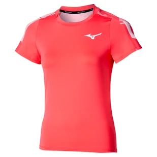 Koszulka damska Mizuno Daybreakers Printed SS Tee W Calypso Coral L - Koszulki sportowe damskie - miniaturka - grafika 1