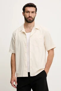 adidas Originals koszula bawełniana Essential męska kolor beżowy relaxed z kołnierzykiem klasycznym JD2456 - Koszule męskie - miniaturka - grafika 1