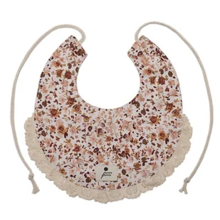 Hi Little One śliniak wiązany BOHO FLOPI Cognac Pom Pom - Śliniaki i fartuszki - miniaturka - grafika 1