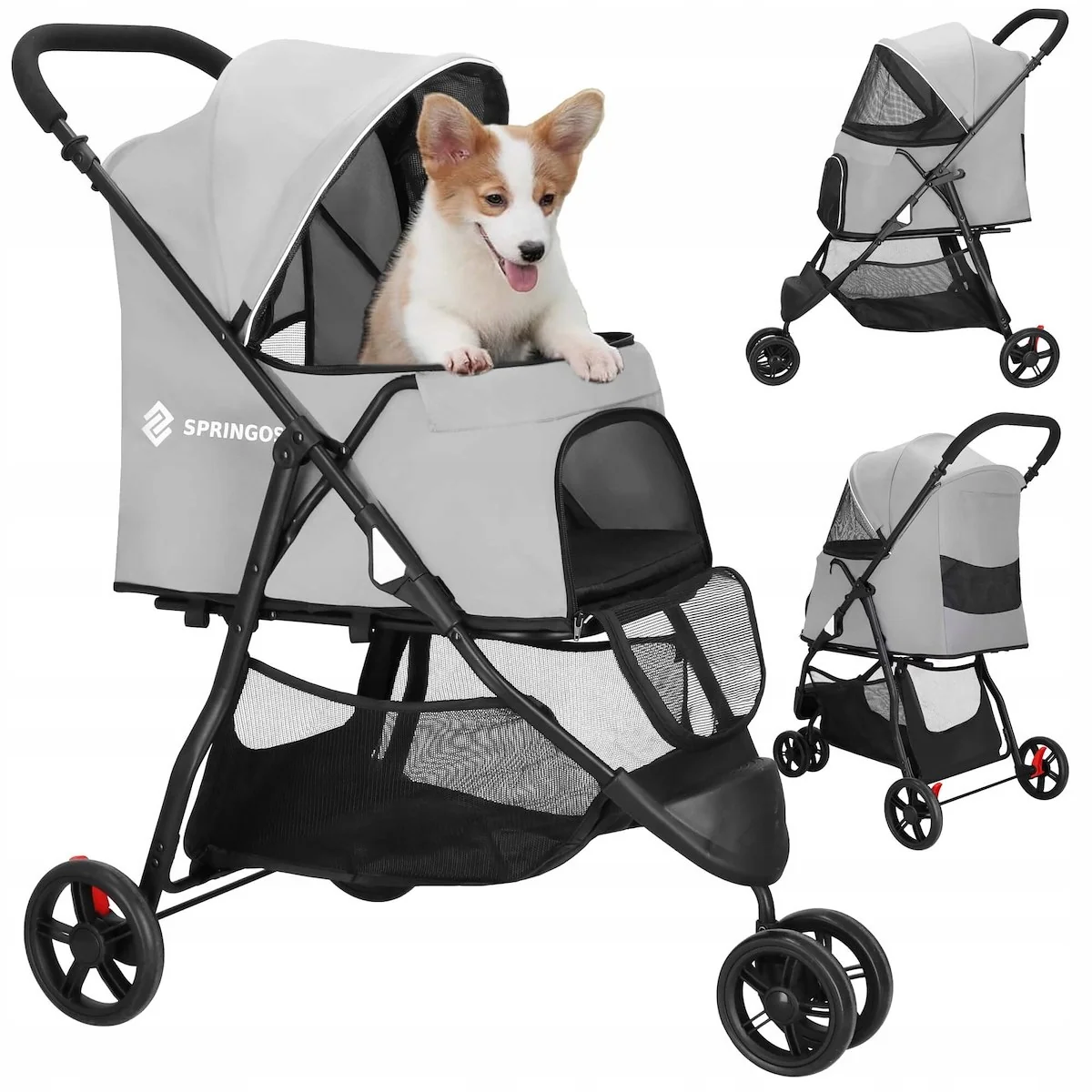 WÓZEK DLA MAŁEGO PSA KOTA ZWIERZĄT SPACEROWY TRANSPORTER 15kg SPACERÓWKA / PA0306