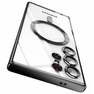 Etui i futerały do telefonów - Etui do Samsung Galaxy S24 Ultra Mag Safe Glamour Case Ring obudowa ochrona aparatów Alogy Czarne przezroczyste - miniaturka - grafika 1