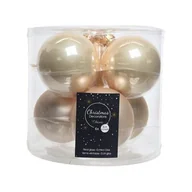 Bombki - Bombka szklana emalia/mat perłowa 8 cm 6 sztuk - miniaturka - grafika 1