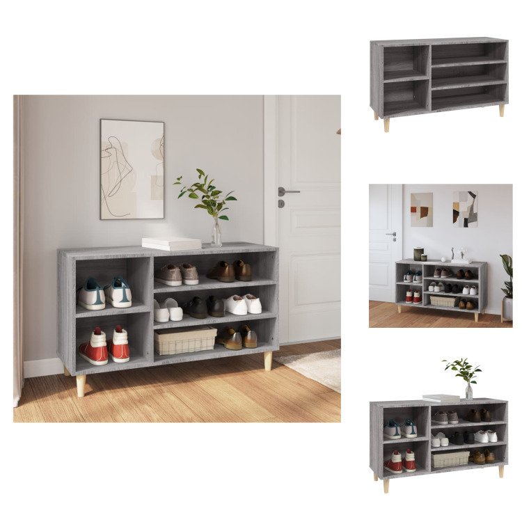 vidaXL Stojak na buty szary Sonoma 102x36x60 cm Materiał drewnopochodny - Stojaki i szafki na buty