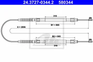 Linki hamulca postojowego - ATE Linka hamulca ATE 24.3727-0344 1330058080 24.3727-0344 - miniaturka - grafika 1