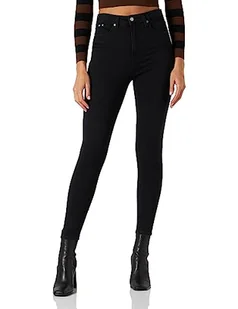 Calvin Klein Damskie spodnie do kostki z wysokim stanem, Czarny jeans, 26W - Spodnie damskie - miniaturka - grafika 1