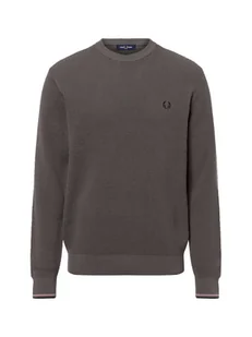 Fred Perry Sweter męski Mężczyźni Bawełna szary jednolity, S - Swetry męskie - miniaturka - grafika 1