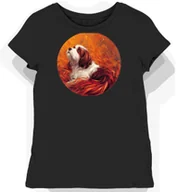Koszulki i topy damskie - Koszulka damska czarna z motywem rudo-beżowego collie XS - miniaturka - grafika 1