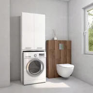 Szafki łazienkowe - SZAFKA ŁAZIENKOWA NAD PRALKĘ SŁUPEK REGAŁ BIAŁY MAXI - miniaturka - grafika 1