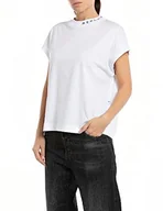 Koszulki i topy damskie - Replay T-shirt damski, 001 White, XXS - miniaturka - grafika 1