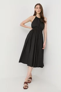 Sukienki - Michael Kors MICHAEL MICHAEL sukienka kolor czarny midi rozkloszowana - grafika 1
