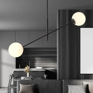 Emibig LINEAR 2 BLACK/OPAL 1169/2 lampa sufitowa żyrandol nowoczesny klosze 1169/2 - Lampy sufitowe - miniaturka - grafika 5